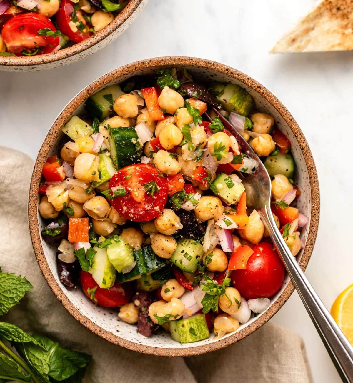 Mediterranean Chickpea Salad Bowl